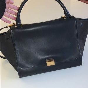 Celine Black Leather Trapeze Bag